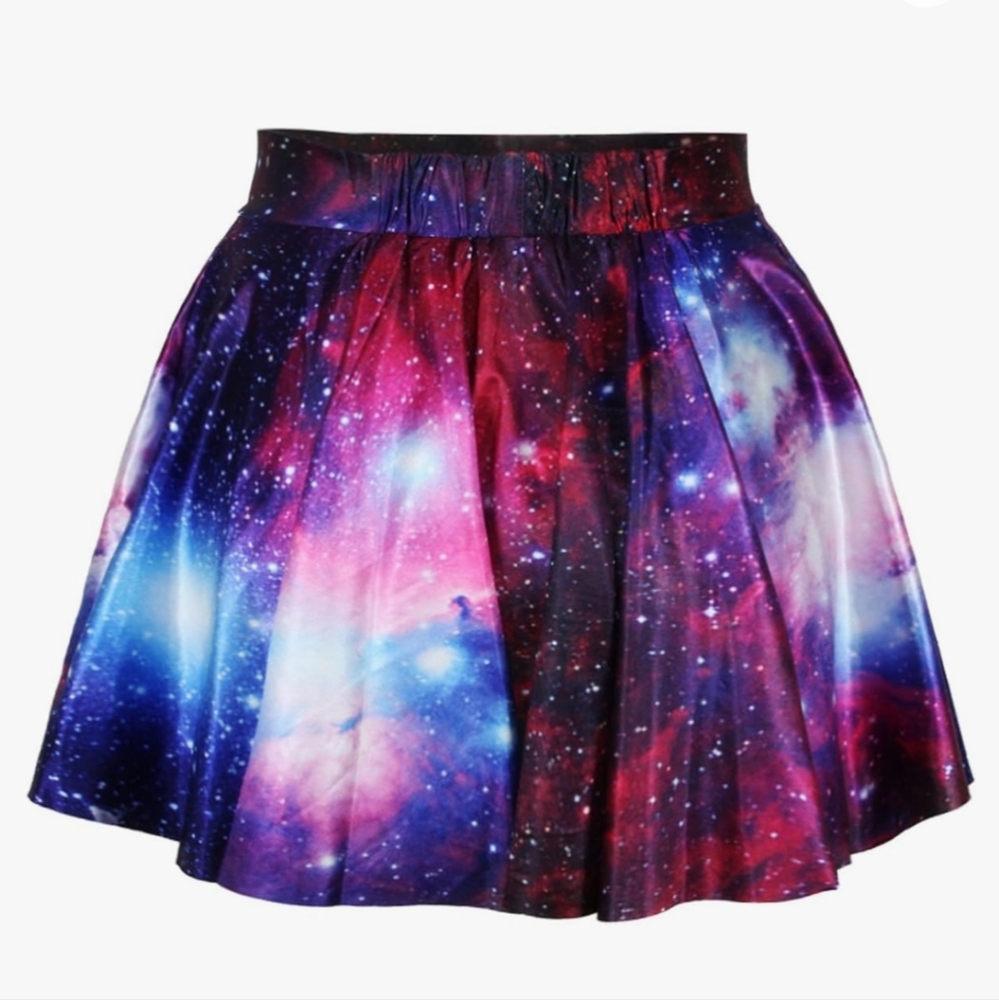 Stretchy Flared A-Line Pleated Skater Skirt (OS)